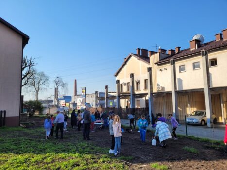 Dzieci i młodzież w ogrodzie PMDK.