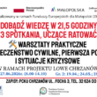 Baner reklamujący warsztaty praktyczne z pierwszej pomocy w ramach projektu LOWE Chrzanów.